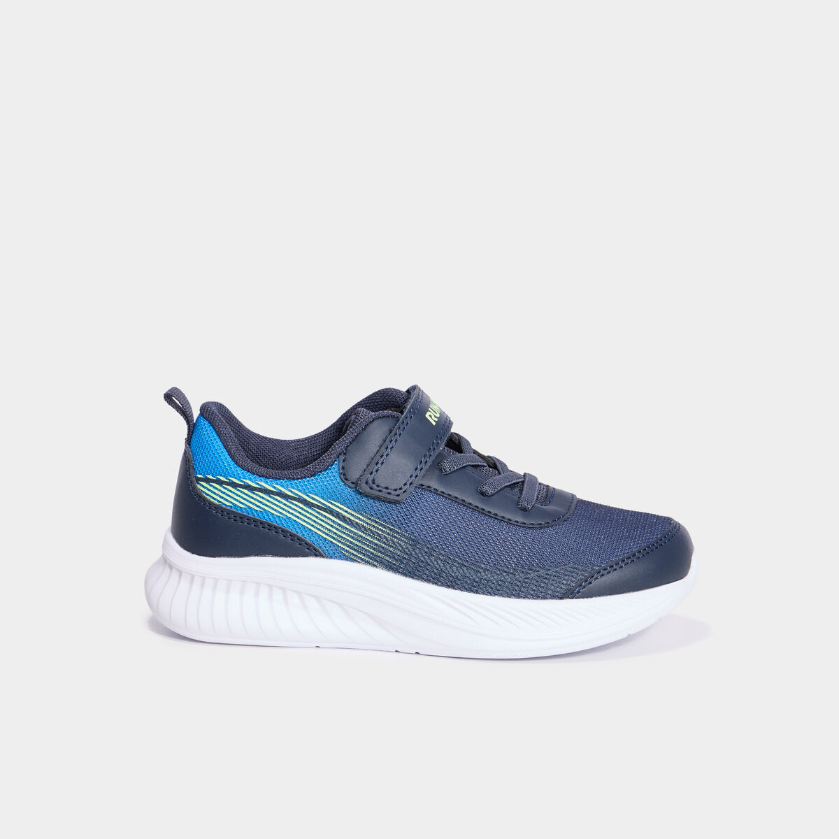 Baskets running &agrave; scratchs bleu gar&ccedil;on