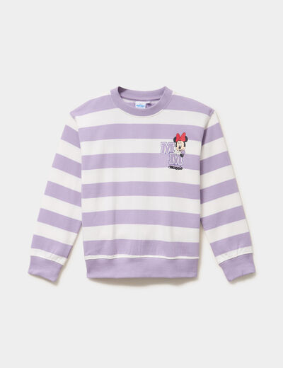Sweat col rond manches longues Minnie multicolore fille