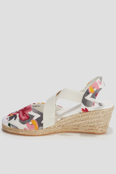 Sandales espadrilles compensées multicolore femme