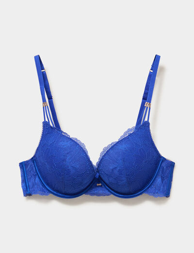 Soutien-gorge maxi push-up dentelle bleu electrique femme