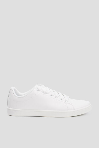Tennis &agrave; lacets blanc femme