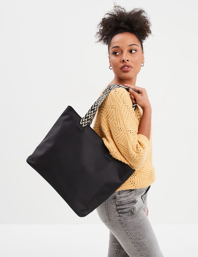 Sac shopper pour porté-épaule noir femme