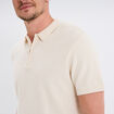 Polo col zipp&eacute; manches courtes coton ecru homme