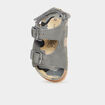 Sandales cuir boucles et scratchs Creeks gris b&eacute;b&eacute; gar&ccedil;on