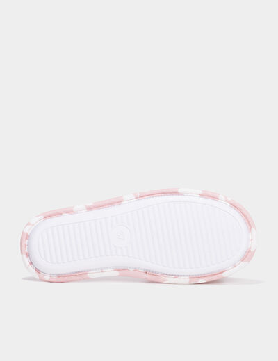 Chaussons mules à noeuds rose femme