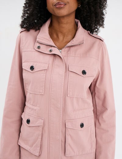 Veste poches à rabat boutonnée Creeks vieux rose femme