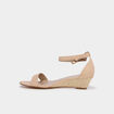 Sandales &agrave; talons compens&eacute;s creme femme