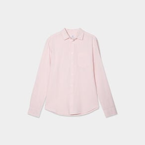 chemise manches longues lin melange rose clair homme Chemise manches longues lin mélangé rose clair homme