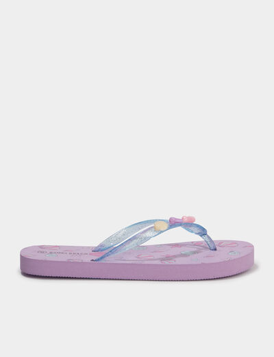 Tongs d&eacute;tails fantaisie rose fille