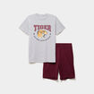 Ensemble pyjama short et t-shirt gris clair homme