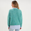 Pull col rond manches longues bleu canard femme