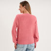 Gilet col en V manches longues ballon vieux rose femme