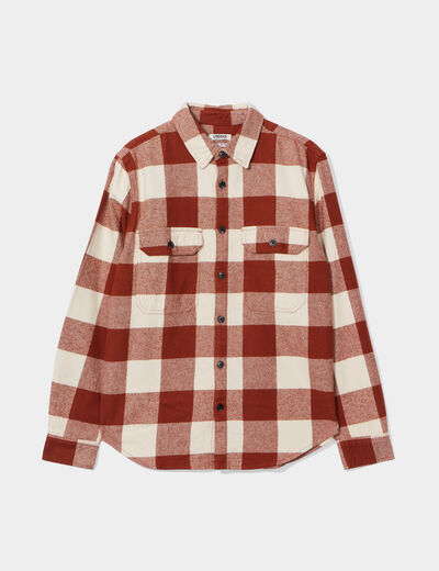 Surchemise coton manches longues Creeks terracotta homme