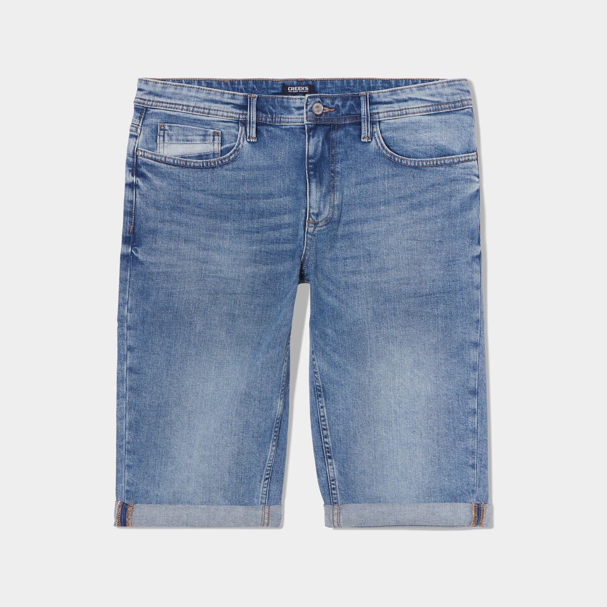 Bermuda short en jean regular denim double stone homme