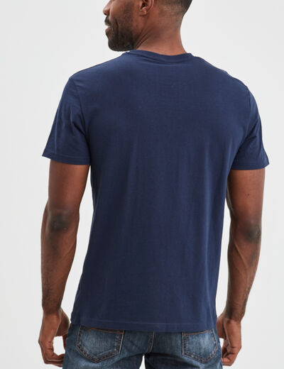 T-shirt manches courtes coton Creeks bleu marine homme