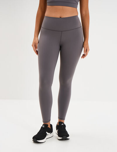 Legging de sport gainant taille haute gris fonc&eacute; femme