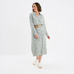 Robe chemise longue avec ceinture vert kaki femme