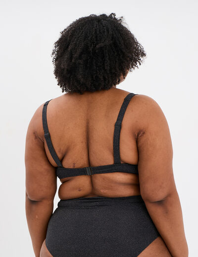 Haut de maillot de bain avec cordons noir femme grande taille