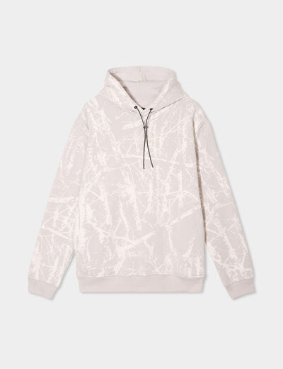 Sweat hoodie à capuche manches longues gris clair homme