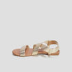Sandales plates jaune or femme