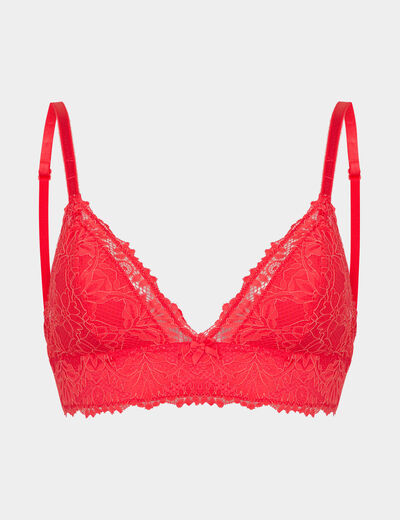 Soutien-gorge triangle paddé rouge femme