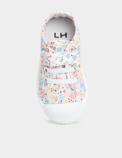 Tennis basses &agrave; scratchs semelle souple multicolore b&eacute;b&eacute; fille