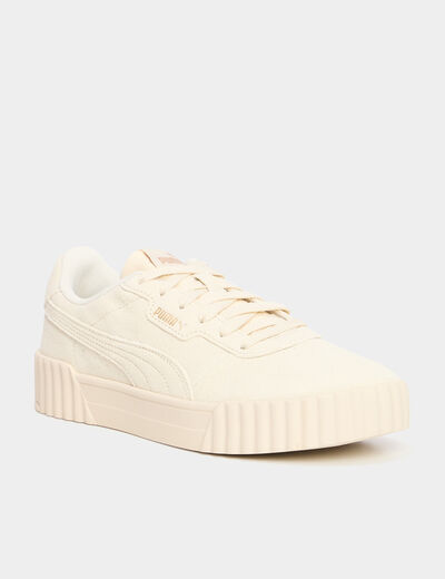 Tennis basses en cuir Puma Carina 3.0 sable femme