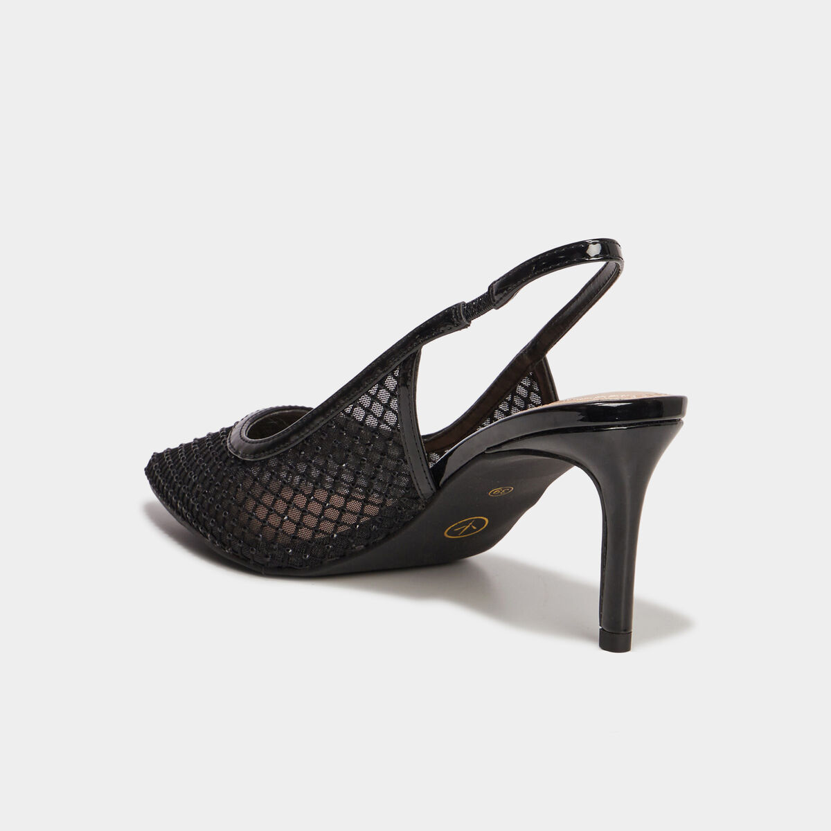 Escarpins &agrave; strass bout pointu Mosquitos noir femme