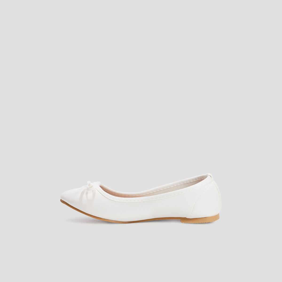 Ballerines &agrave; noeuds blanc fille