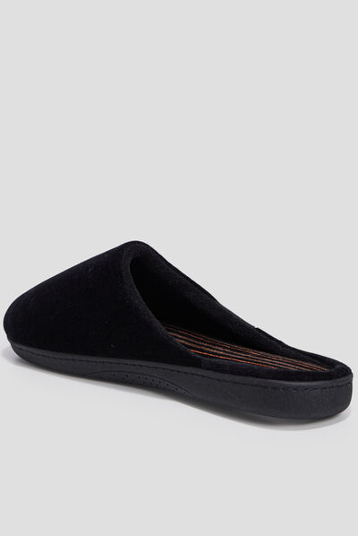 Chaussons mules Isotoner noir homme