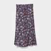 Jupe midi fendue fluide marron femme