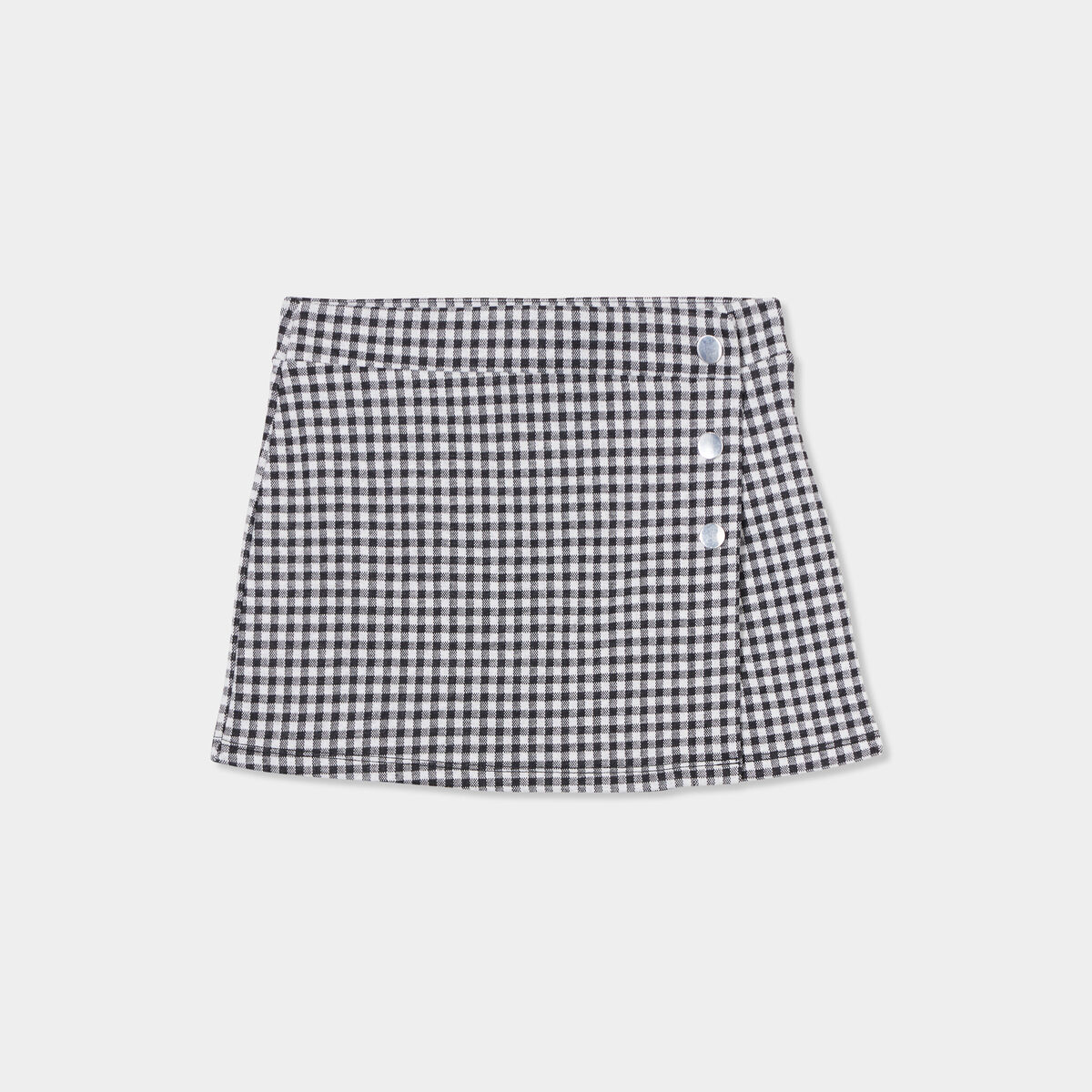 Jupe-short ajustée détail boutons ecru fille