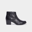 Bottines en cuir &agrave; talons 4 cm noir femme