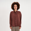 Chemise fluide manches longues oversize bordeaux femme