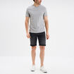 Bermuda stretch droit en jean denim noir homme