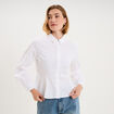 Blouse peplum manches longues blanc femme