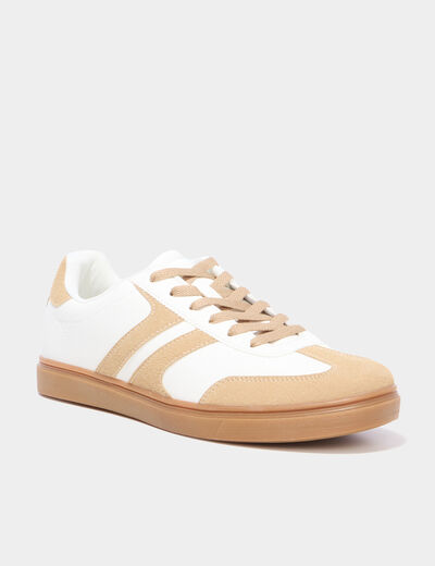 Tennis basses &agrave; lacets blanc homme
