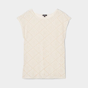 T-shirt dentelle oversize Liberto ecru femme