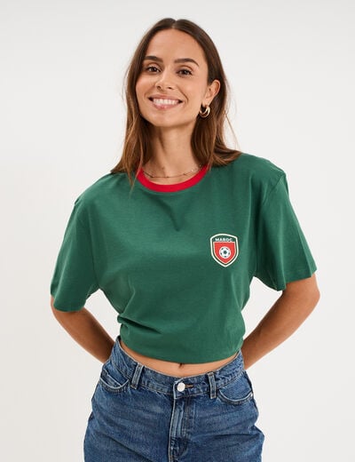 T-shirt maillot de football Maroc vert mixte