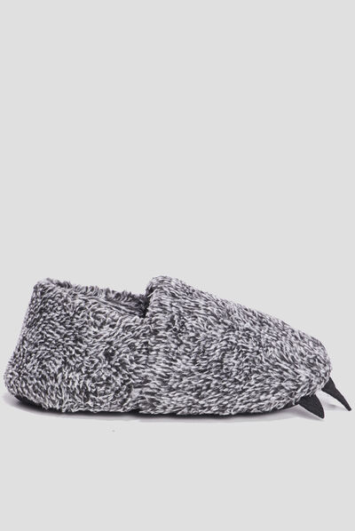 Chaussons en imitation fourrure gris garçon
