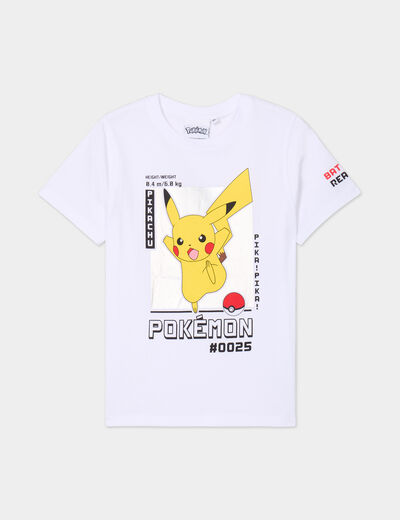 T-shirt manches courtes Pokémon Pikachu blanc garçon