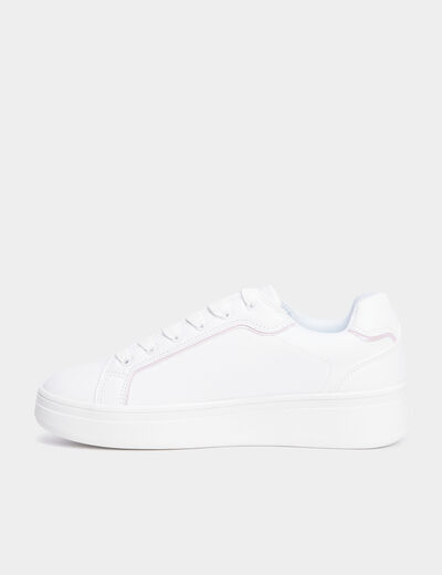 Baskets basses &agrave; lacets multicolore femme