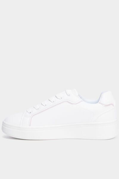 Baskets basses &agrave; lacets multicolore femme
