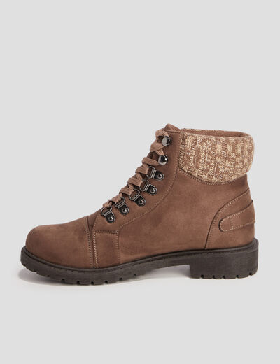 Bottines crantées taupe femme