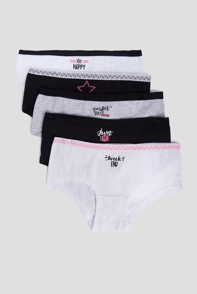 Lot 5 shortys multicolore fille