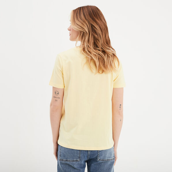 t shirt oversize col rond coton creeks jaune clair femme T-shirt oversize col rond coton Creeks jaune clair femme
