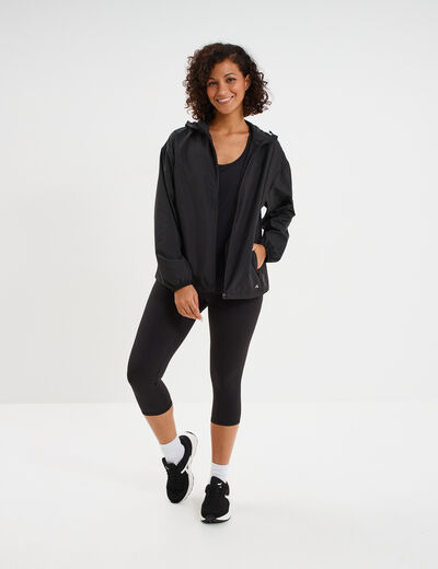 Legging corsaire de sport stretch noir femme