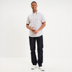 Chemise droite manches courtes coton ecru homme