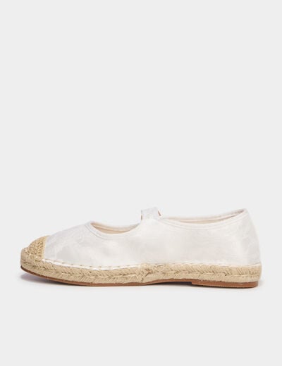 Ballerines avec broderie blanc femme