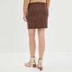 Jupe tube courte taille haute marron femme
